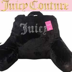 Juicy Couture Home Rhinestone Logo Plush Bed Rest Pillow w/Phone Storage Pocket